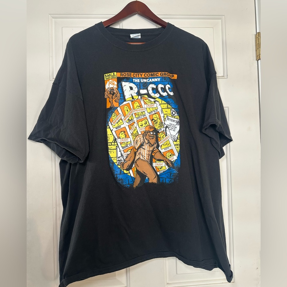 Rose City‎ Comic Group Black Short Sleeve Tee Shirt Men’s 3XL Bigfoot.